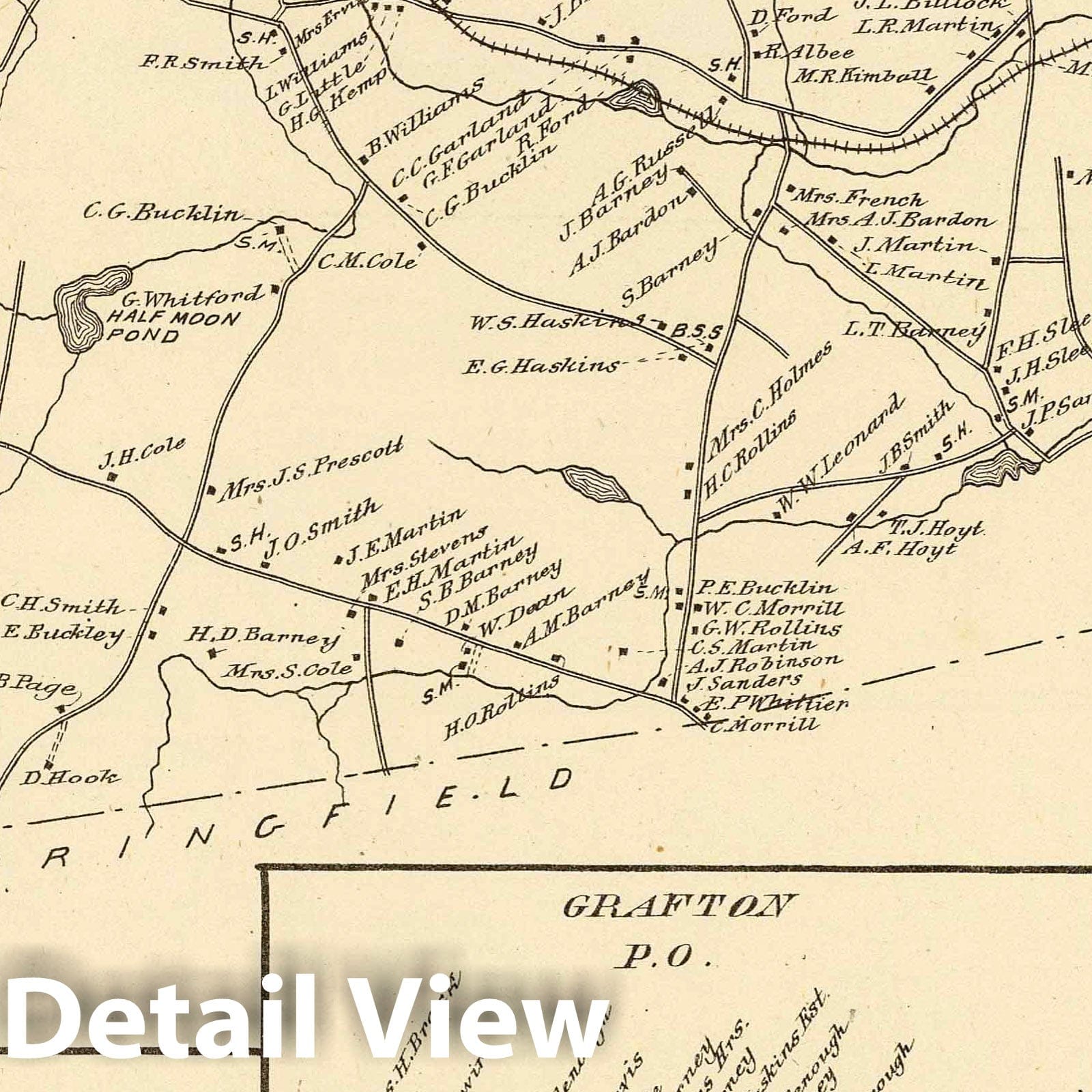 Franconia and Grafton, Grafton County, New Hampshire - Railroad Map, 1892