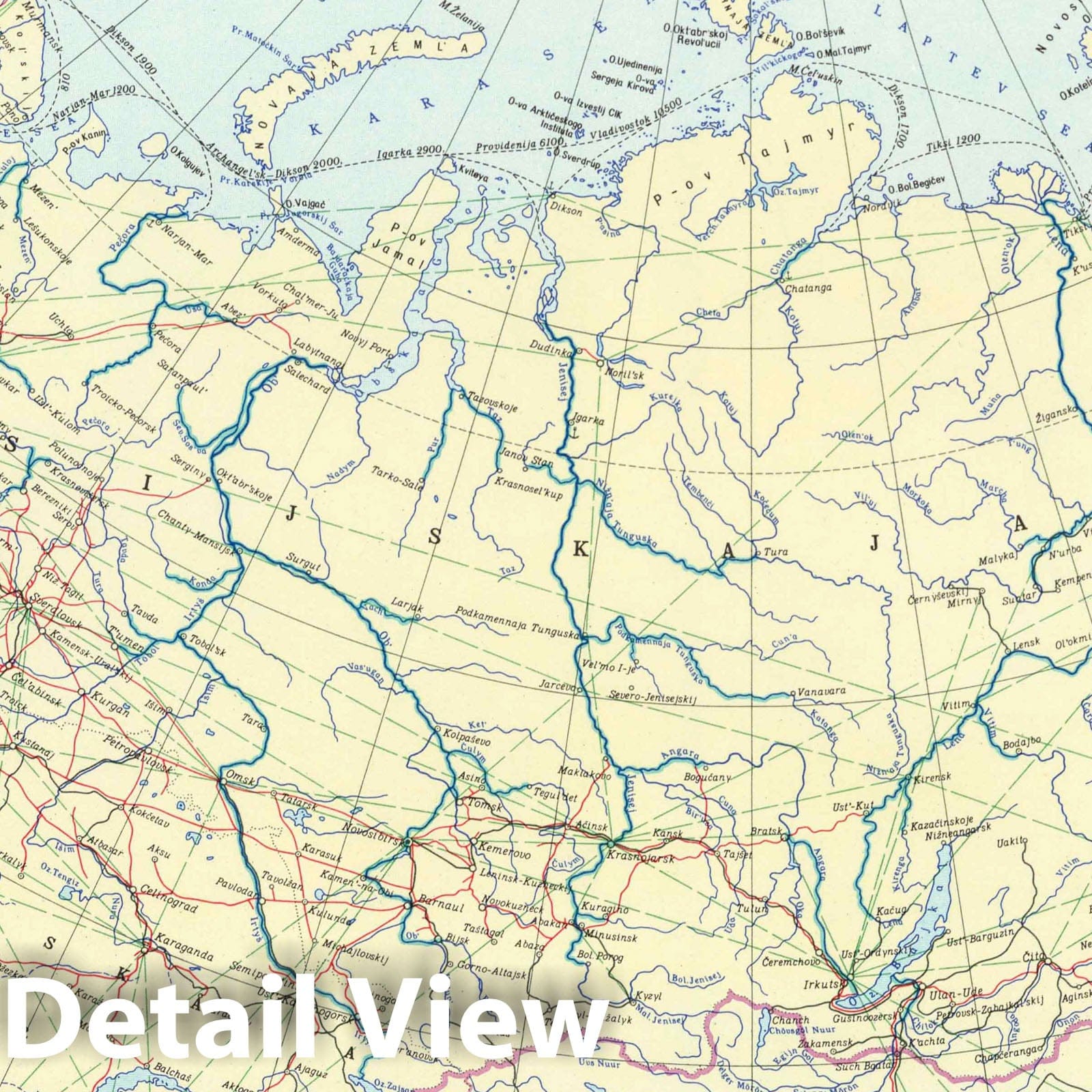 USSR Communications Map 1967 - Historical Map Print