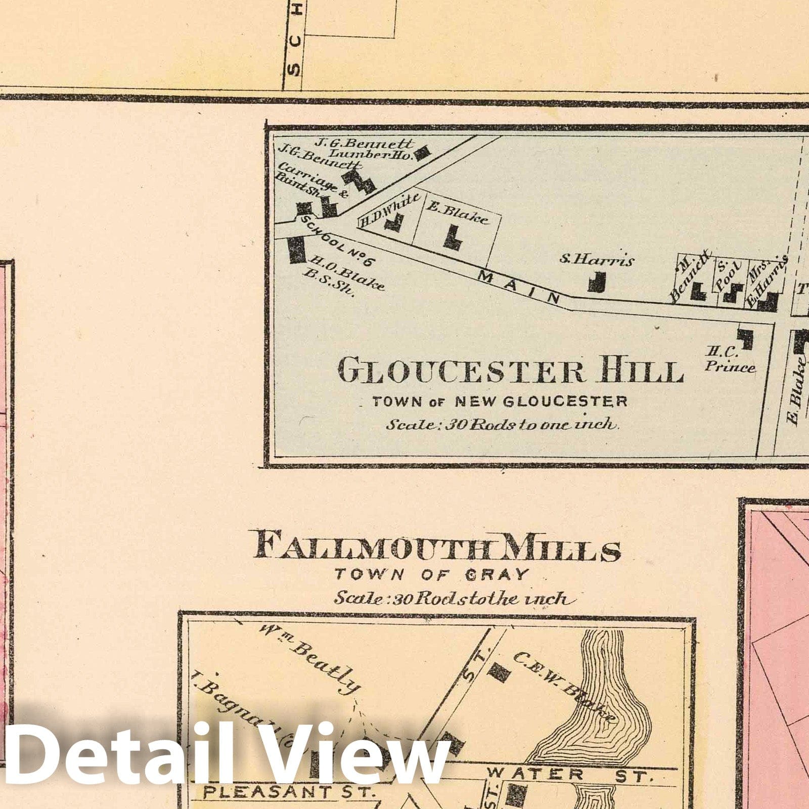 New Gloucester, Blue Point, Coal Kiln Corners, Scarborough and Cray, Cumberland County, Maine - Property Map, 1871