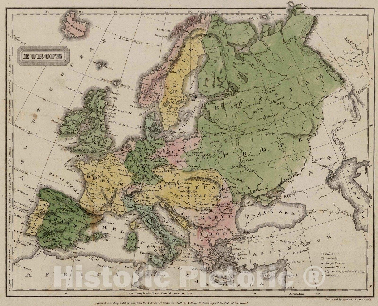 Historic Map : School Atlas - 1824 Europe - Vintage Wall Art