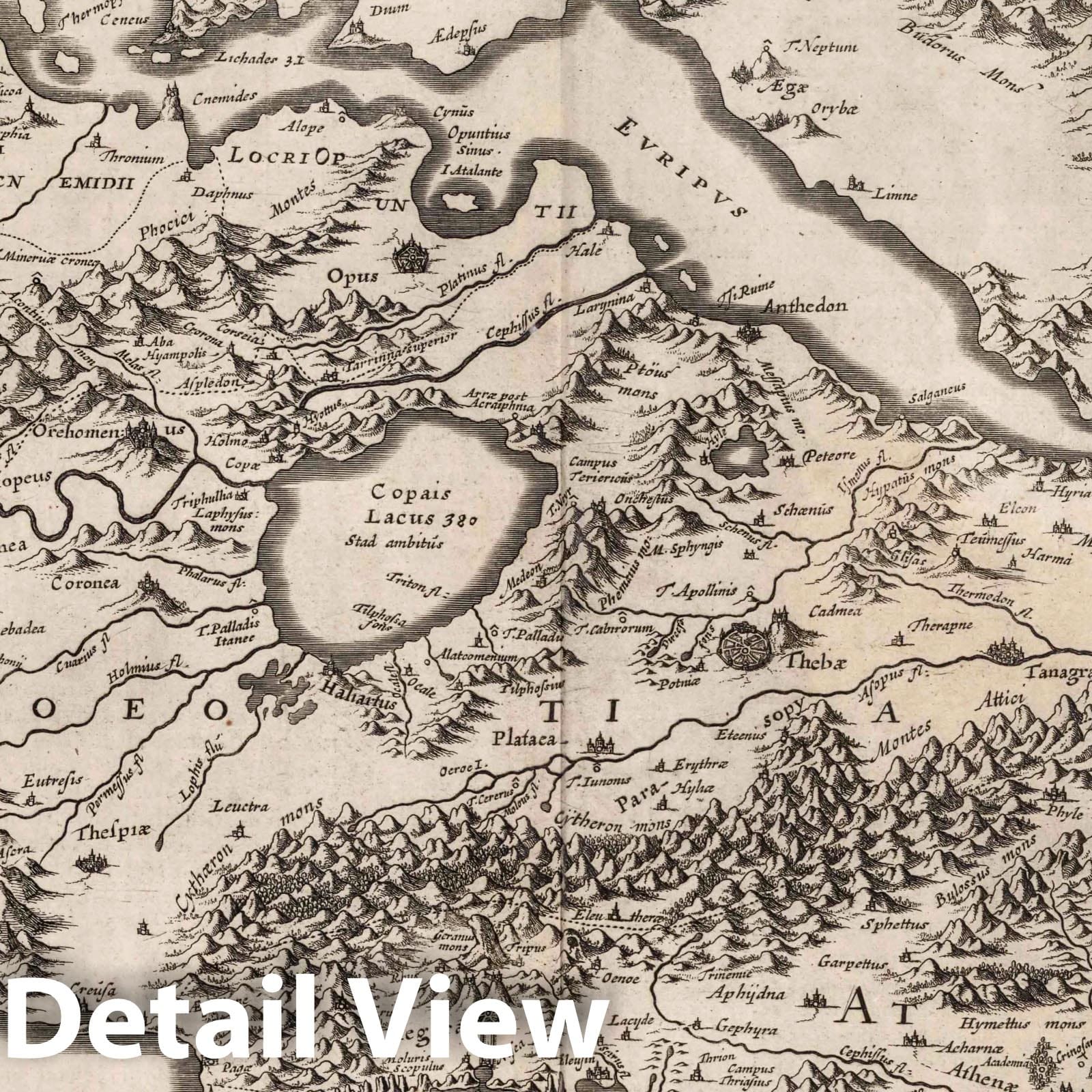 Attica, Megaris, Corinthia, Boeotia, Phocis, Locris, Greece 1650 Map Print