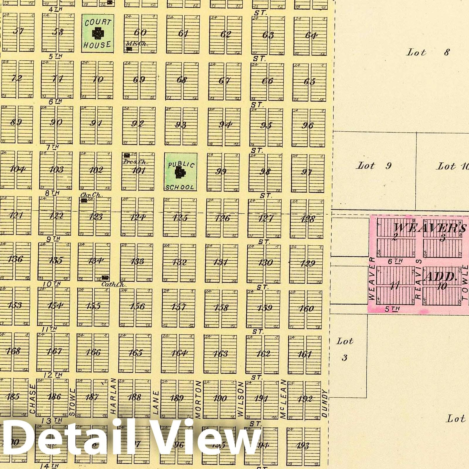 Falls City, Richardson County, Nebraska - Railroad Map, 1885