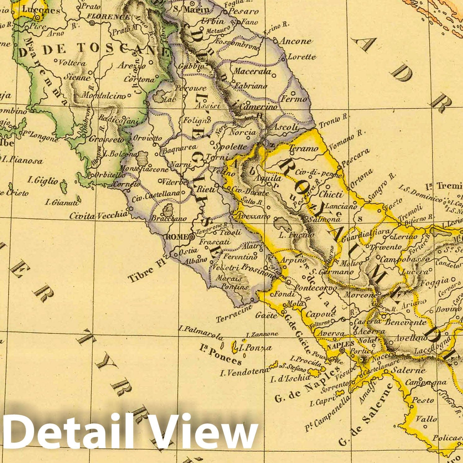 Italy - Plate No. 34, 1837 - Historical Map Print