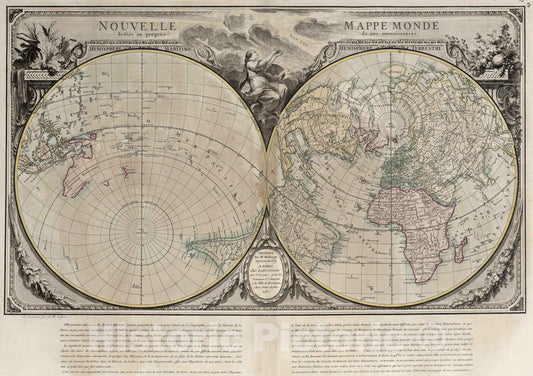 Historic Map : 1760 Nouvelle mappemonde - Vintage Wall Art