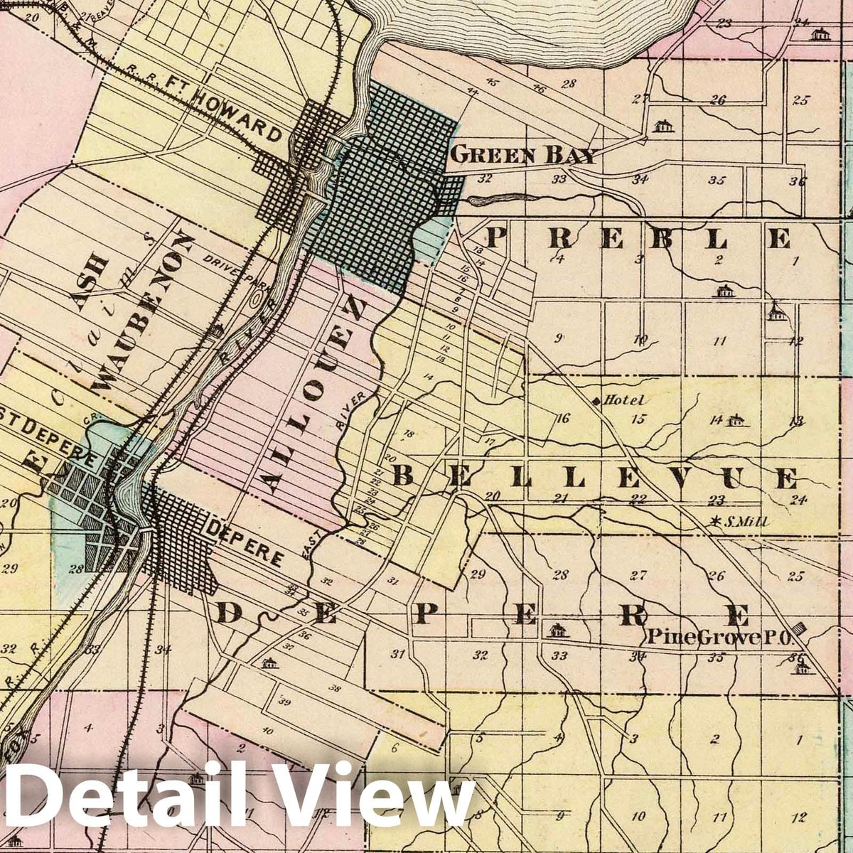 Brown County, Wisconsin - Geologic Map, 1878 - Historical Map Print