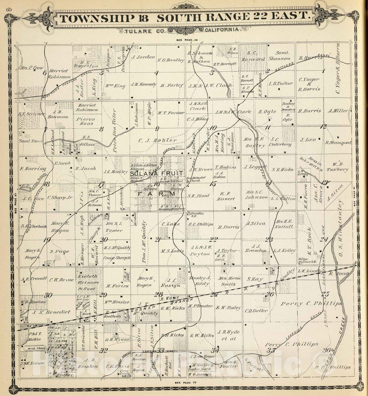 Historic Map : 1892 T.18S R.22E. - Vintage Wall Art