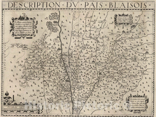 Historic Map : Orleanais , France 1632 Description du Pays Blaisois. , Vintage Wall Art
