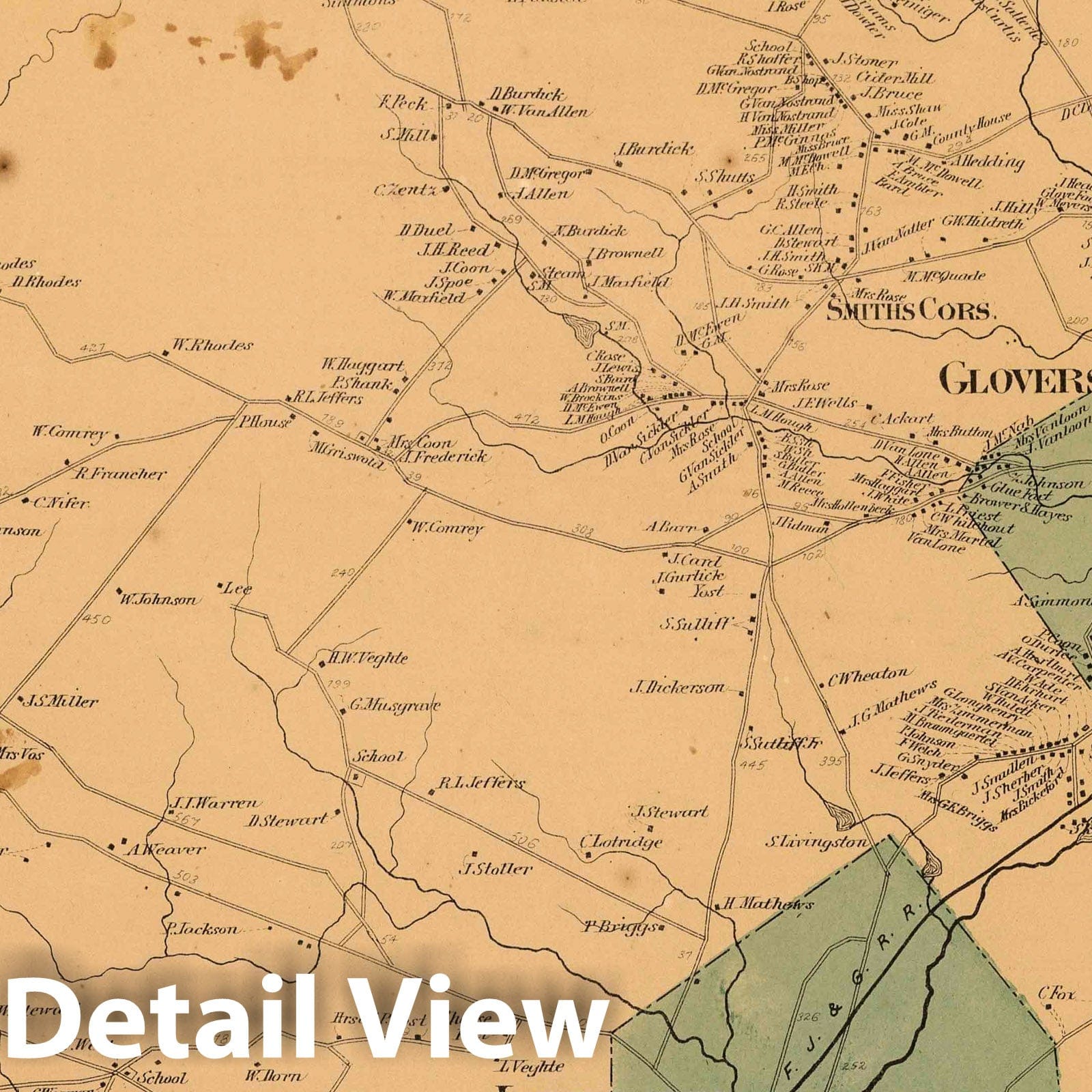 Johnstown, Fulton County, New York - Property Map, 1868