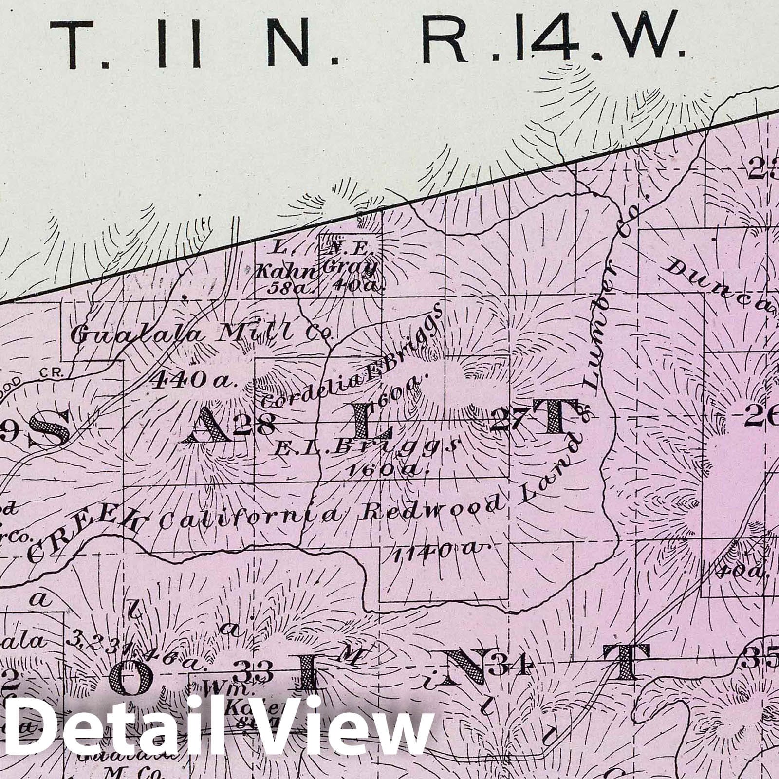 Sonoma County, California - T. 11 N., R. 14 W, 1898 - Historical Map Print