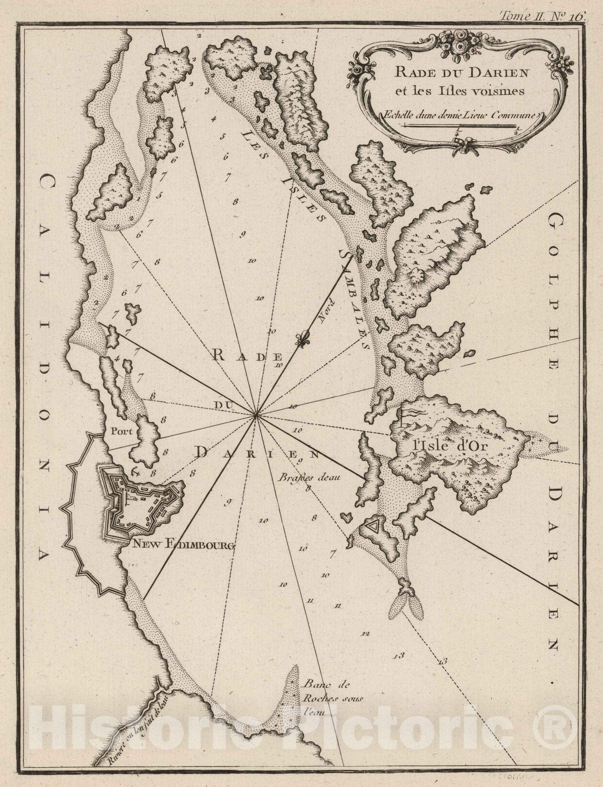 Historic Map : Panama, Caledonia Bay Region (Panama) 1764 Rade du Darien et les isles voisines , Vintage Wall Art