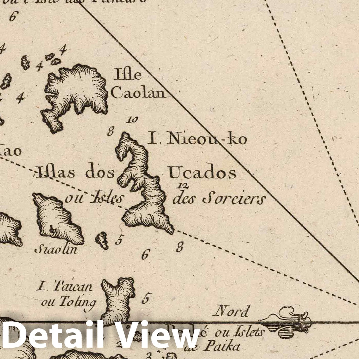 Canton River Islands, China - Nautical Chart 1764 by Bellin