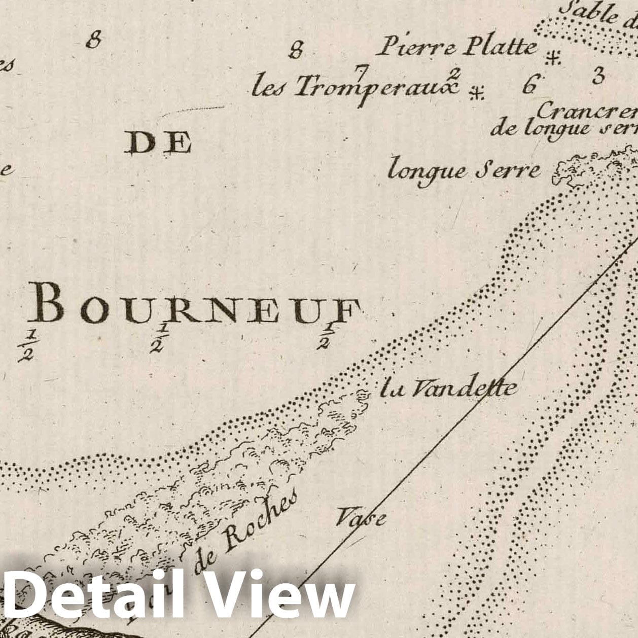 Baie de Bourneuf, Brittany - Nautical Chart, 1764 - Historical Map Print