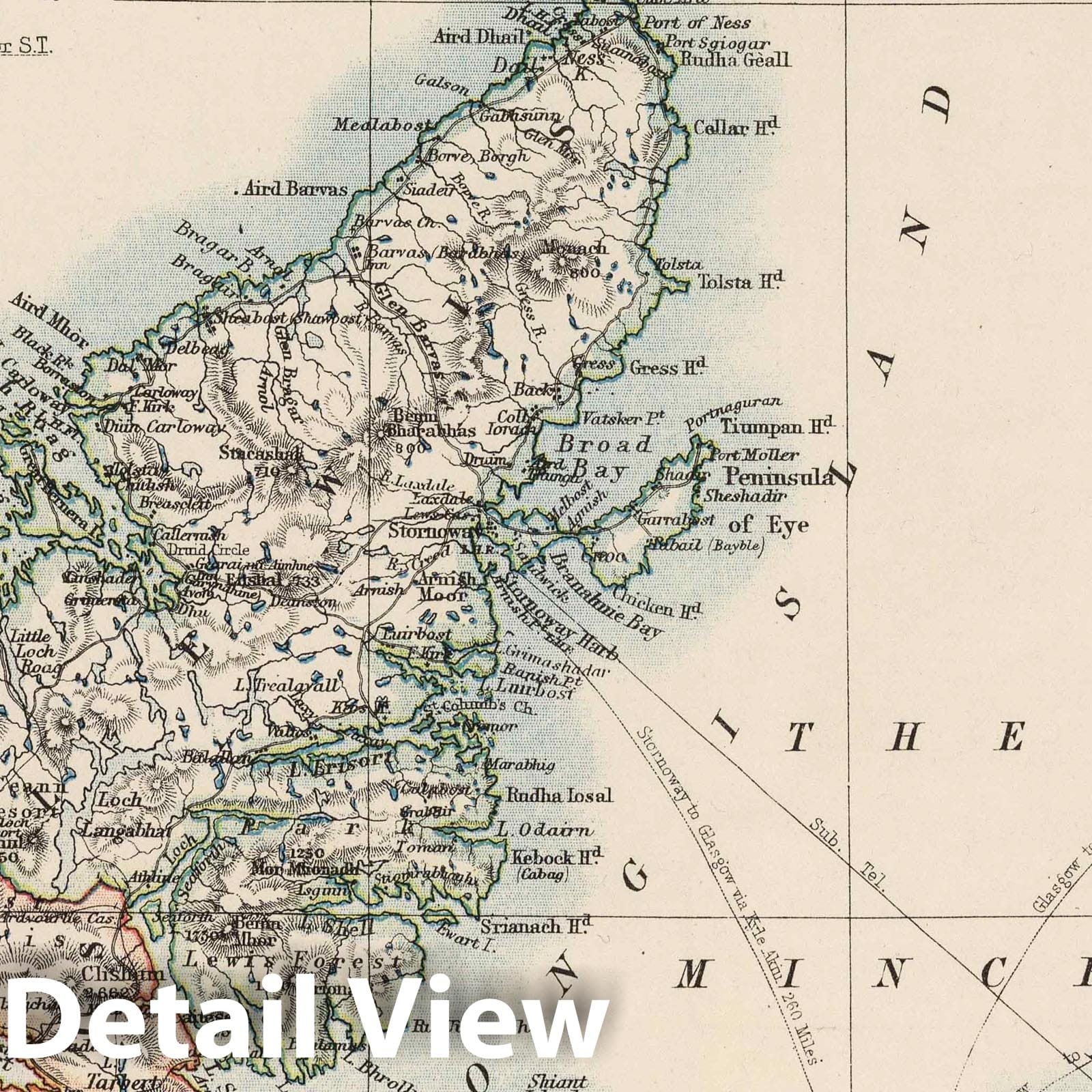 Scotland - Physical Map, 1906 - Victoria Regina Atlas Historical Reproduction