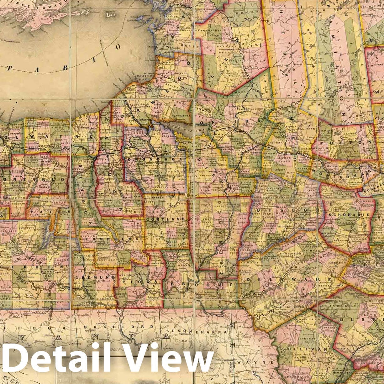 New York with Counties, Towns, and Cities - Military Map, 1841
