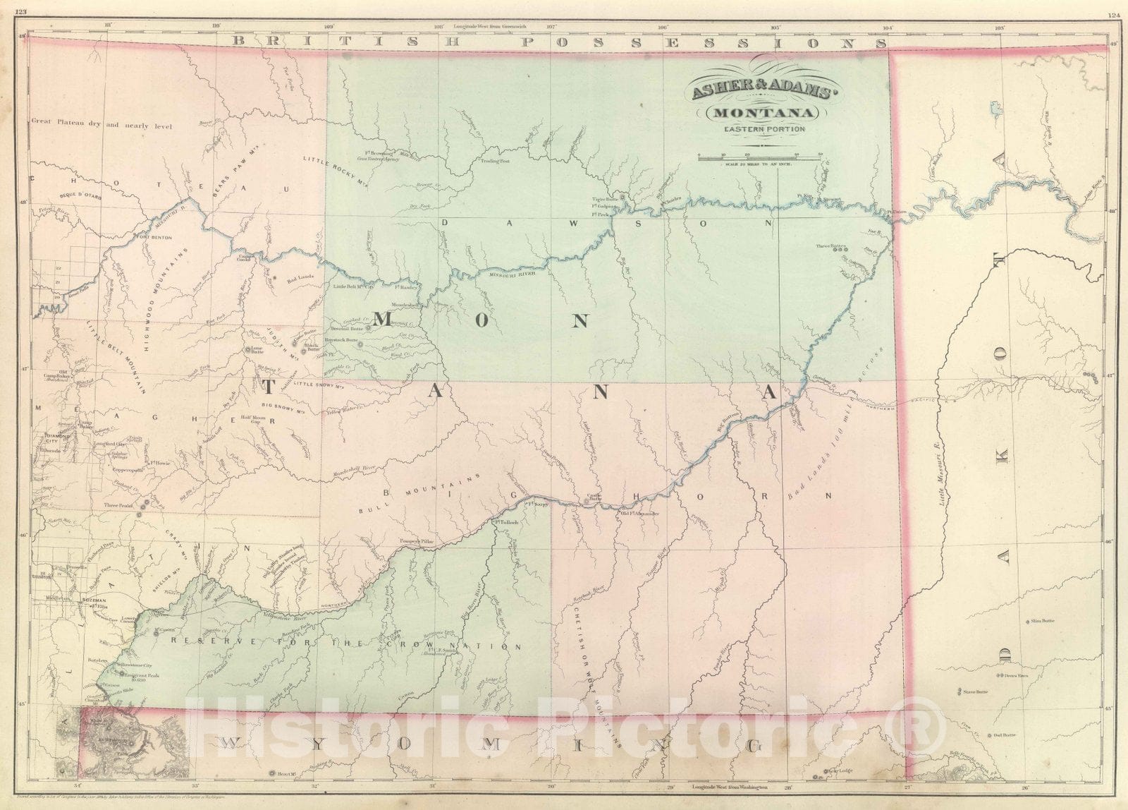 Historic Map : Commercial Reference Book - 1875 Montana. - Vintage Wall Art