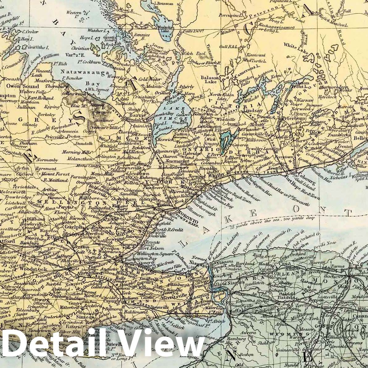 West Canada with Parts of New York, Pennsylvania and Michigan - Geologic Map, 1865