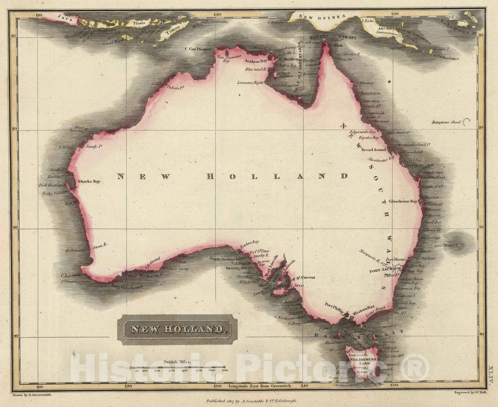Historic Map : 1817 New Holland - Vintage Wall Art
