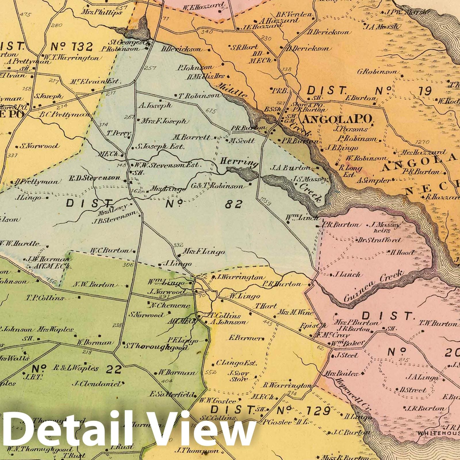 Indian River Hundred, Sussex County, Delaware - Road Map, 1868
