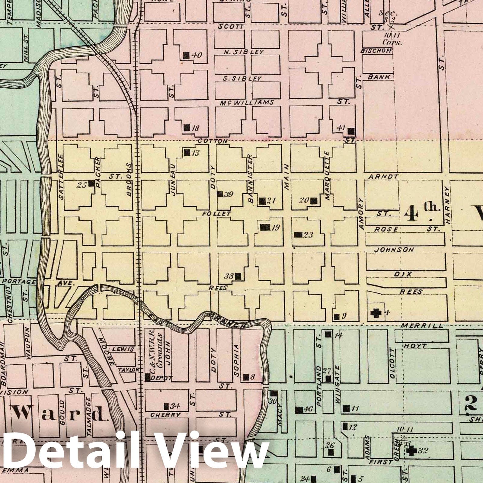 Fond du Lac, Wisconsin - Geologic Map, 1878 - Historical Map Print