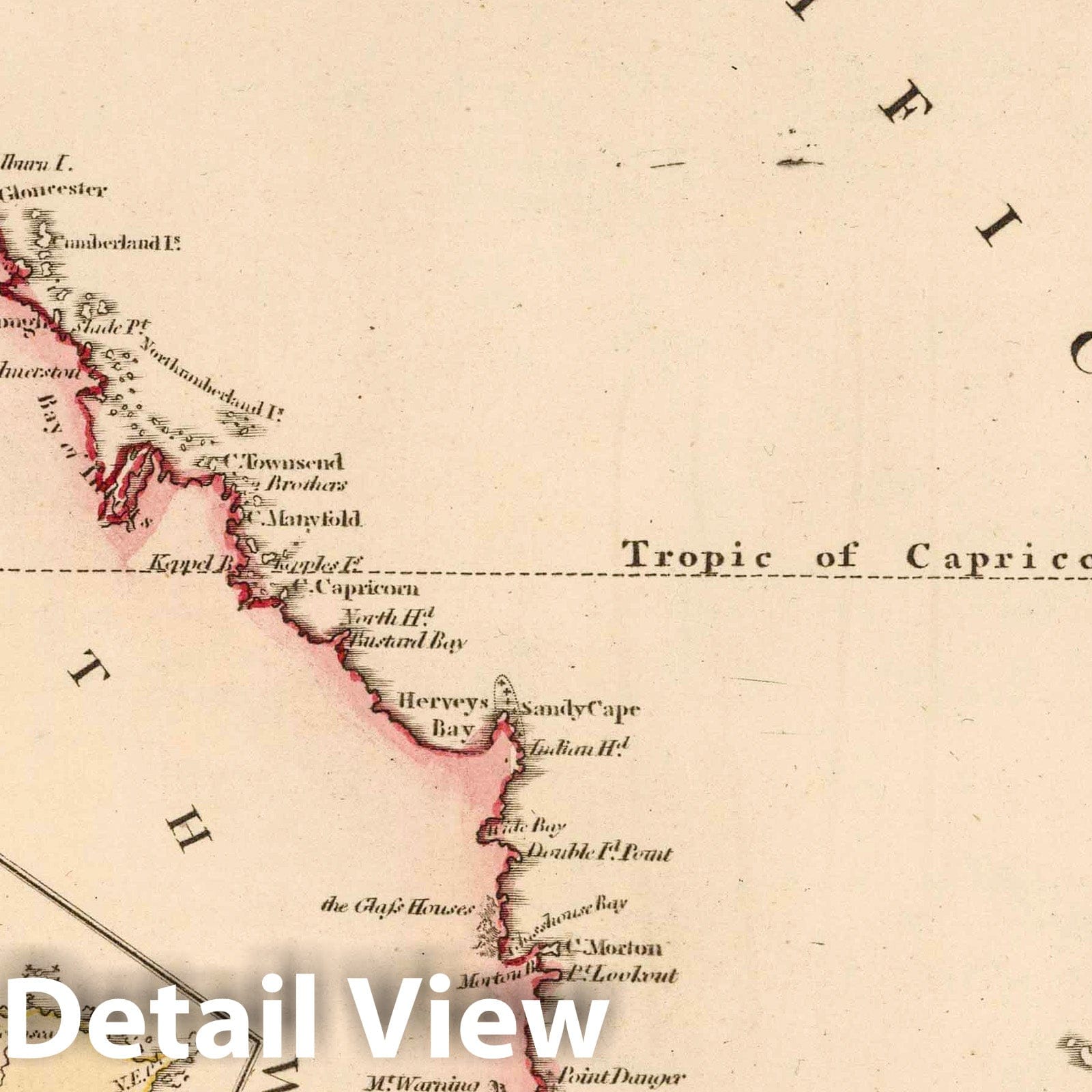 New South Wales with Norfolk and Lord Howe Islands, 1794 - Historical Map Print