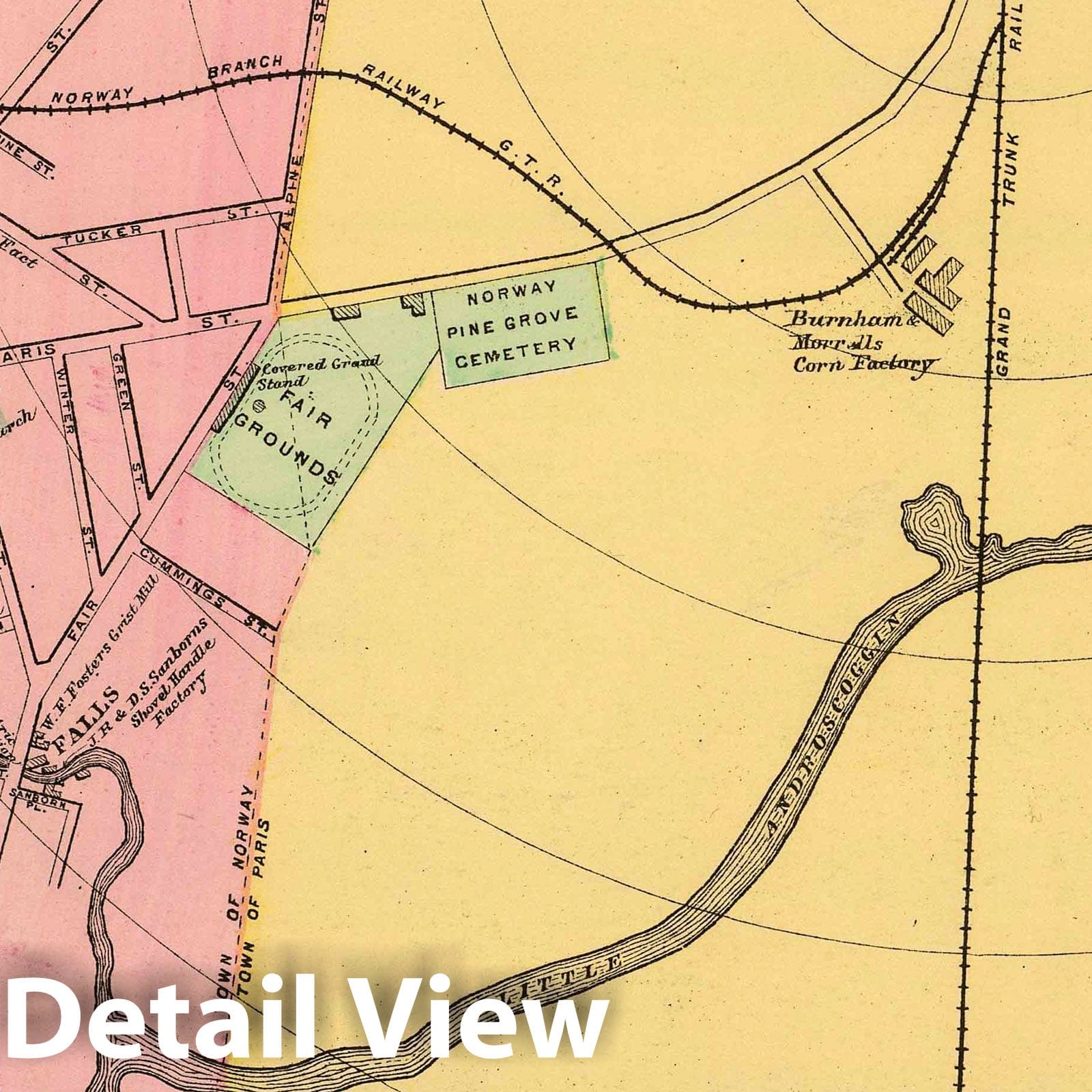 Norway and South Paris, Maine - Railroad Map, 1894