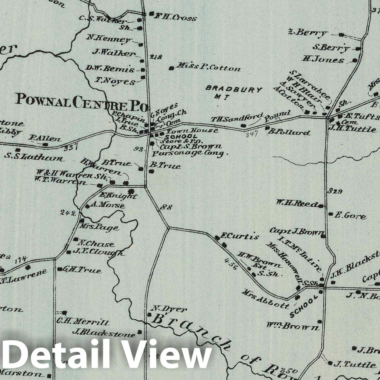 Pownal Township, Cumberland County, Maine - Property Map, 1871