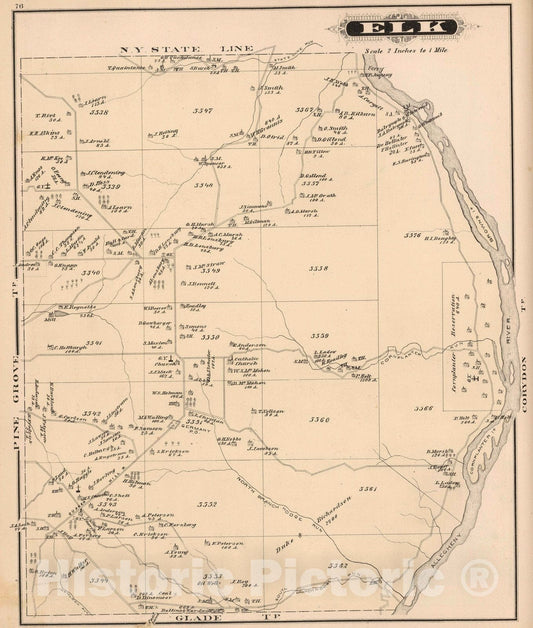 Historic Map : 1878 Elk, Warren County, Pennsylvania. - Vintage Wall Art