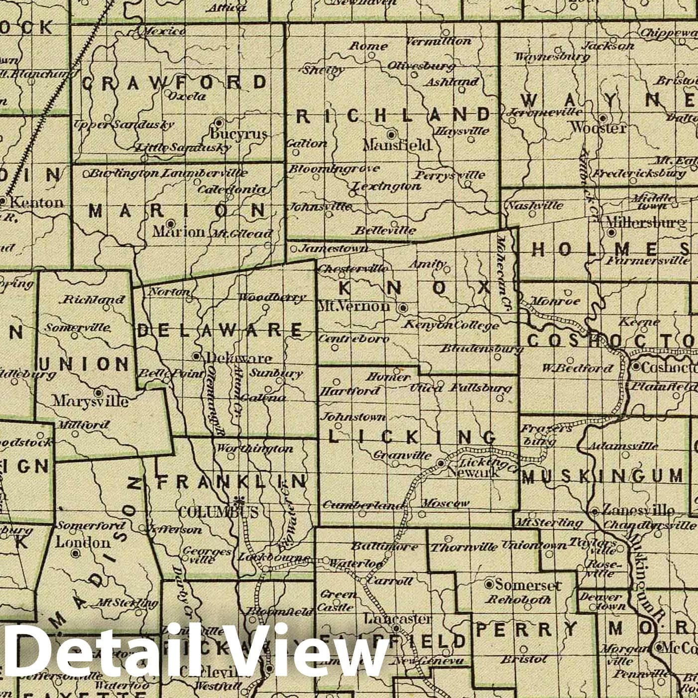 Ohio, 1845 - Historical Map Print from Morse's North American Atlas