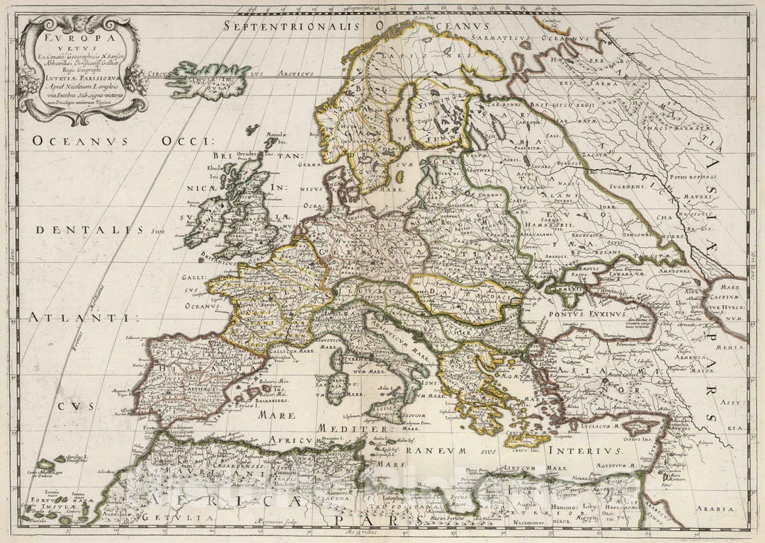 Historic Map : 1697 Old Europe - Vintage Wall Art