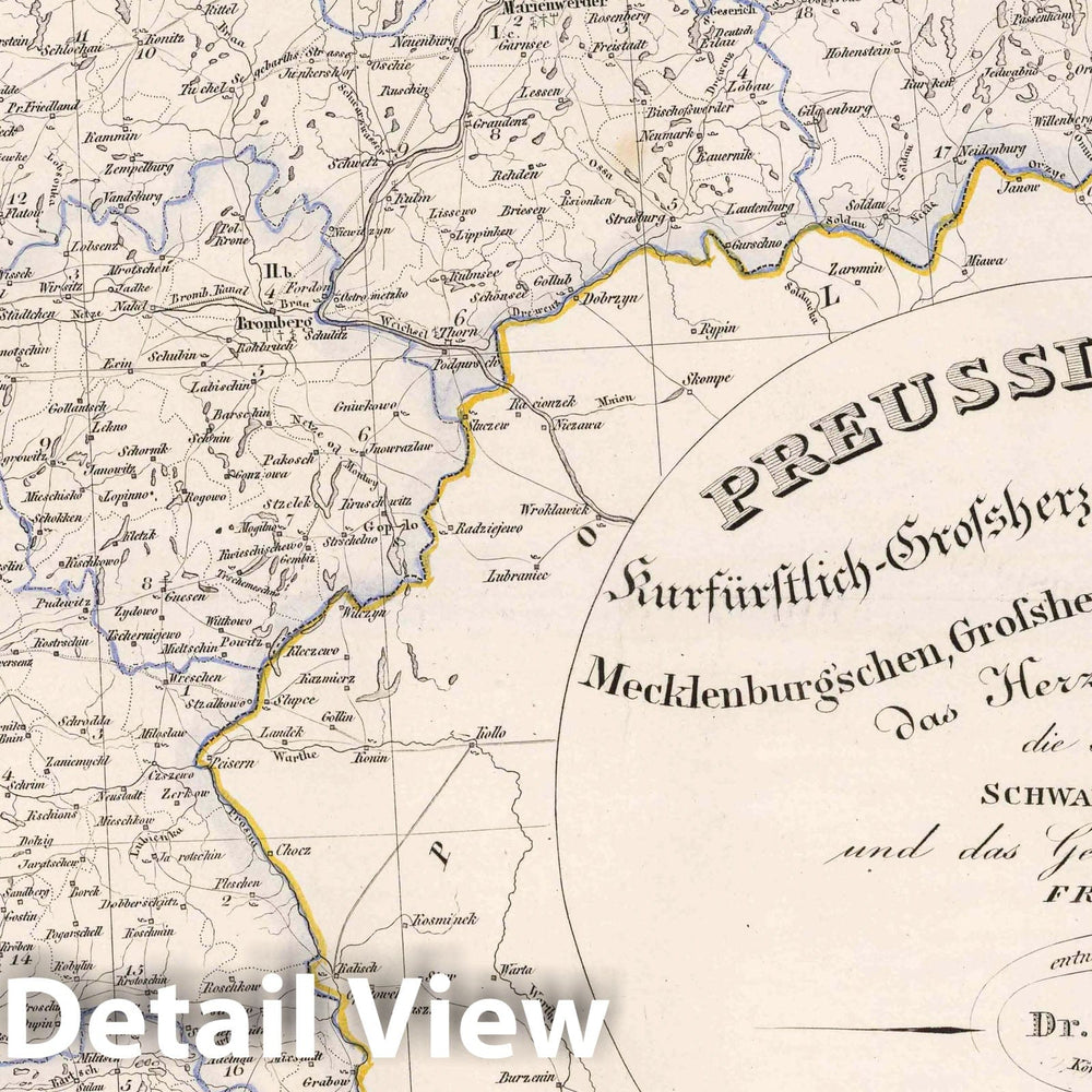 Historic Map : Prussia , Germany, 1847 Der Preussische Staat , Vintage Wall Art