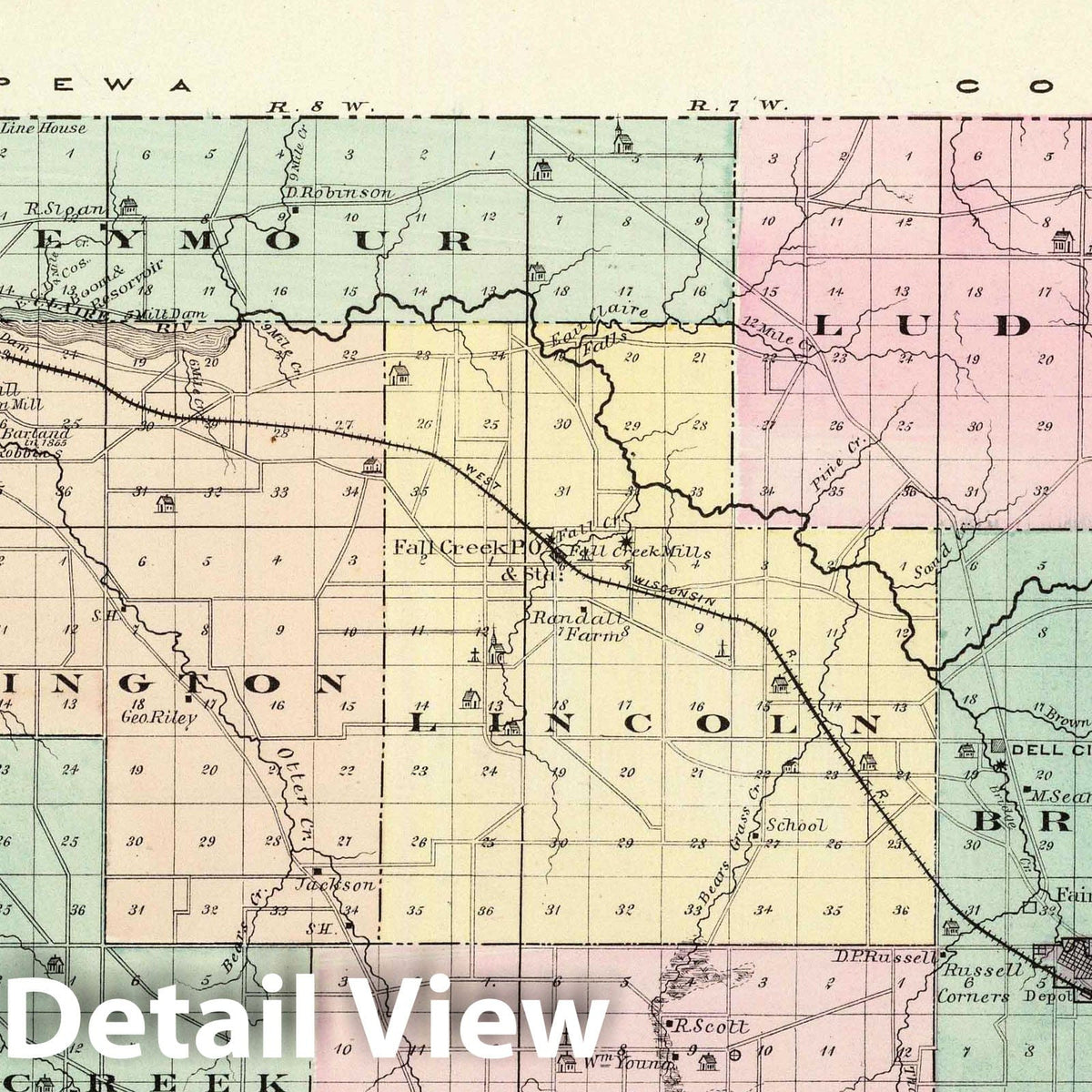 Eau Claire County, Wisconsin - Geologic Map, 1878 - Historical Map Print