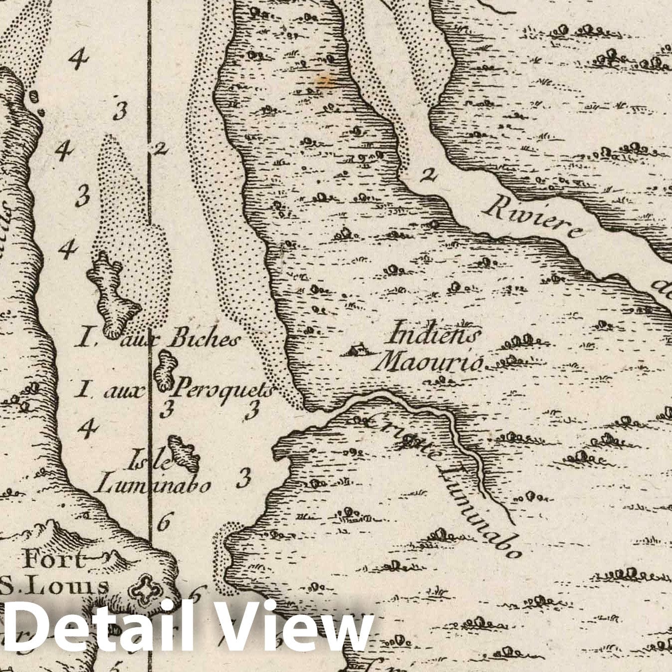 Oyapock and Couripi Rivers, French Guiana - Nautical Chart, 1764