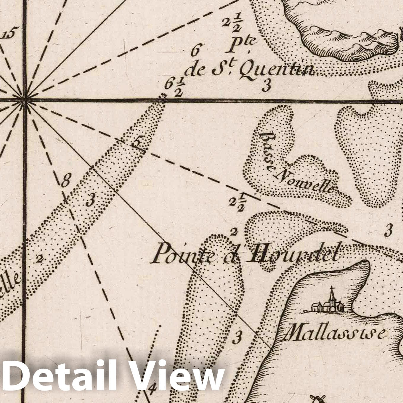 Picardy and Normandy Coast - Nautical Chart, 1764 - Bellin Maritime Map