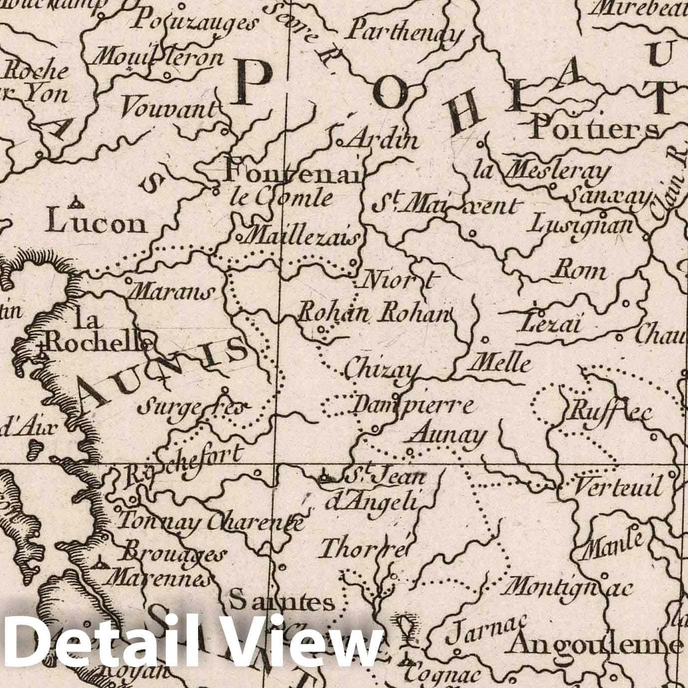 Poitou, Aunis, and Saintonge - 1764 Nautical Chart by Bellin