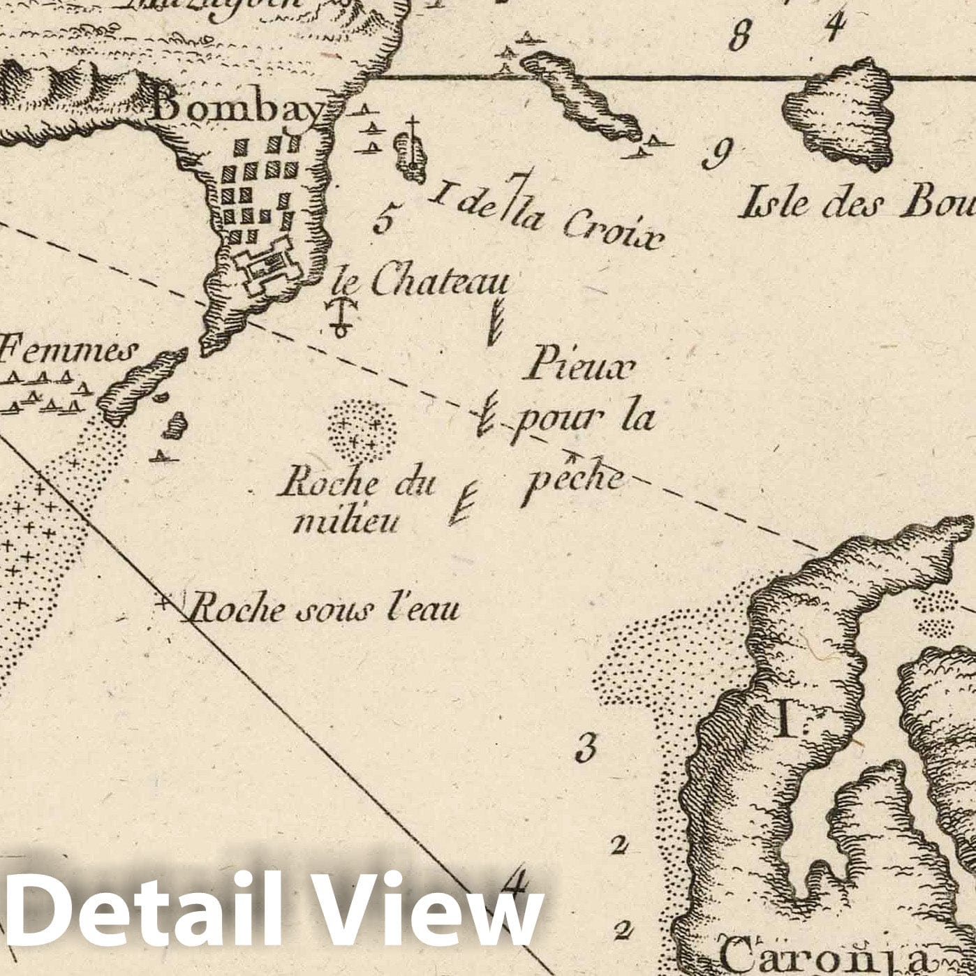 Bombay, India - Nautical Chart, 1764 - Historical Map Print