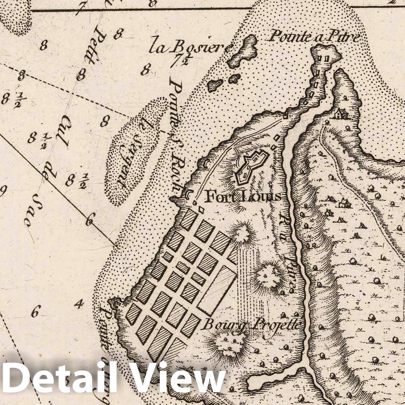 Port-Louis, Guadeloupe - Nautical Chart, 1764 - Historical Map Print