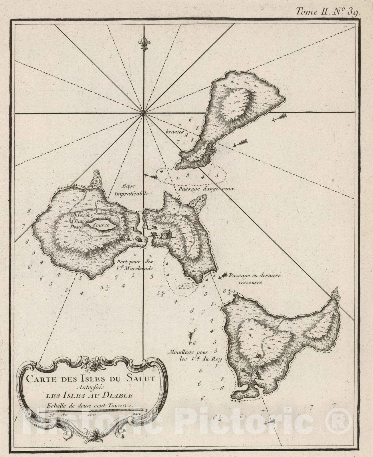 Historic Map : French Guiana, 1764 Carte Des Isles Du Salut : Autrefois Les Isles Au Diable , Vintage Wall Art