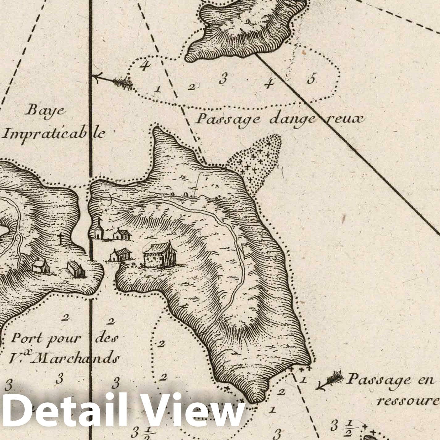 Iles du Salut, French Guiana - Nautical Chart, 1764 - Bellin Historical Map Print