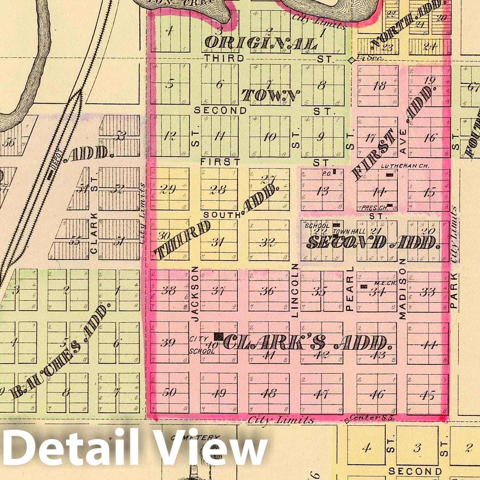 Madison and Battle Creek, Madison County, Nebraska - Railroad Map, 1885