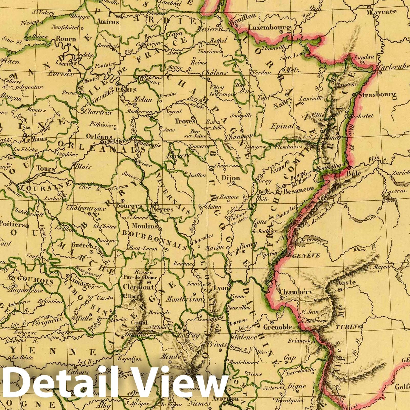 Historic Wall Map : 1837 France in 1789. - Vintage Wall Art