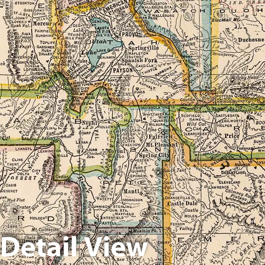 Utah - Road Map, 1927 - Historical Map Print