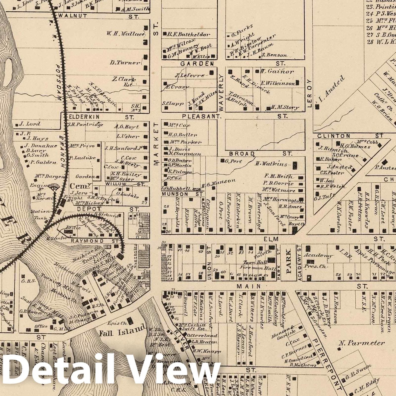 Potsdam Village, Saint Lawrence County, New York - Property Map, 1865