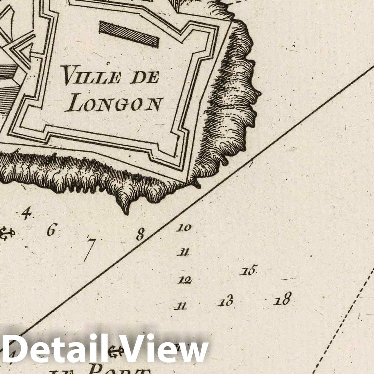 Porto Longon, Italy - Nautical Chart, 1764 - Historical Map Print