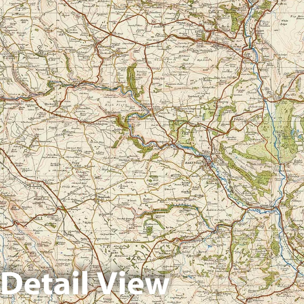 Buxton and Matlock - Survey Map, 1920 - Historical Map Print