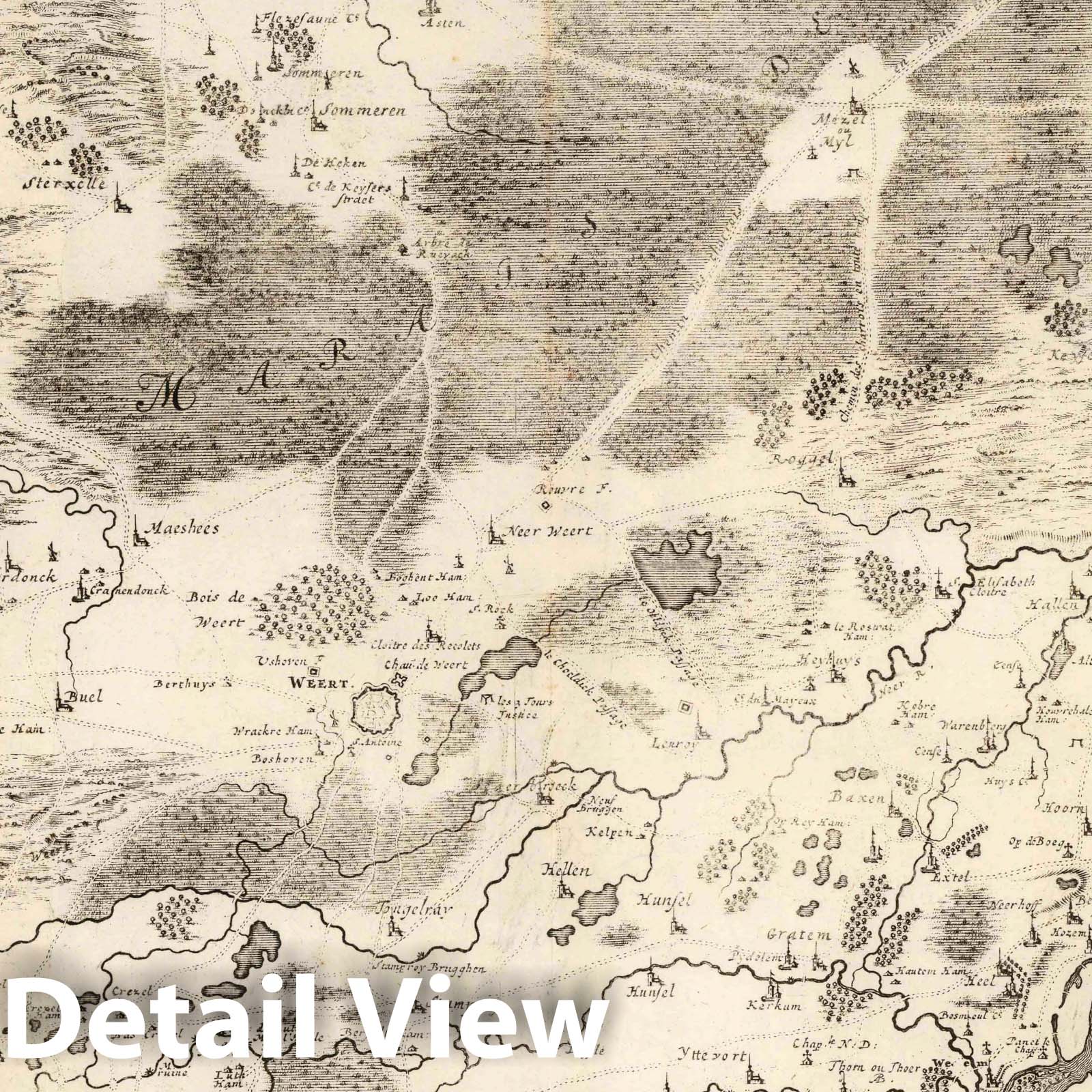 Roermonde, Venlo, and Peel Marshes, Netherlands - Military Map, 1709
