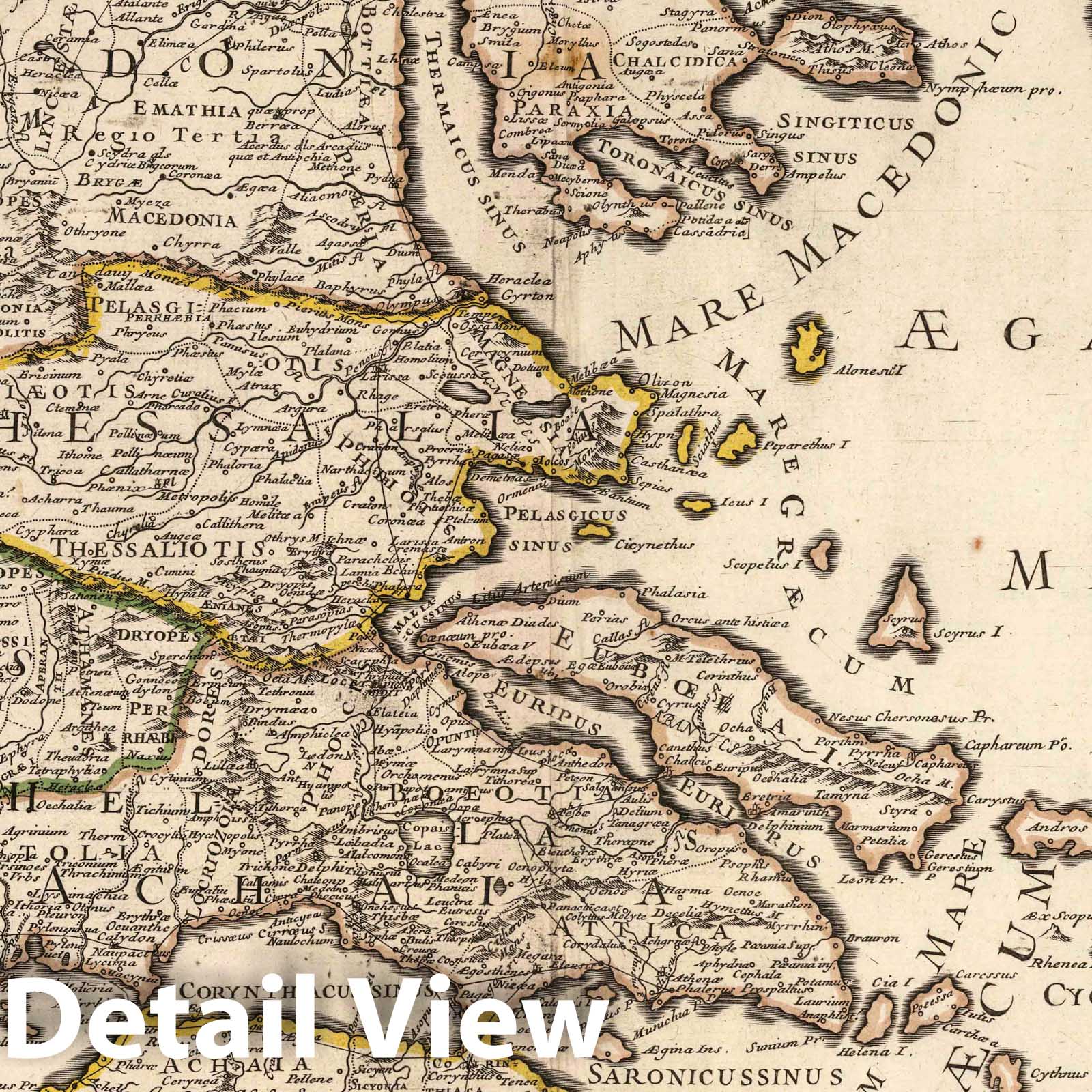 Graeicae Antiquae (Ancient Greece) 1705 Historical Map Print