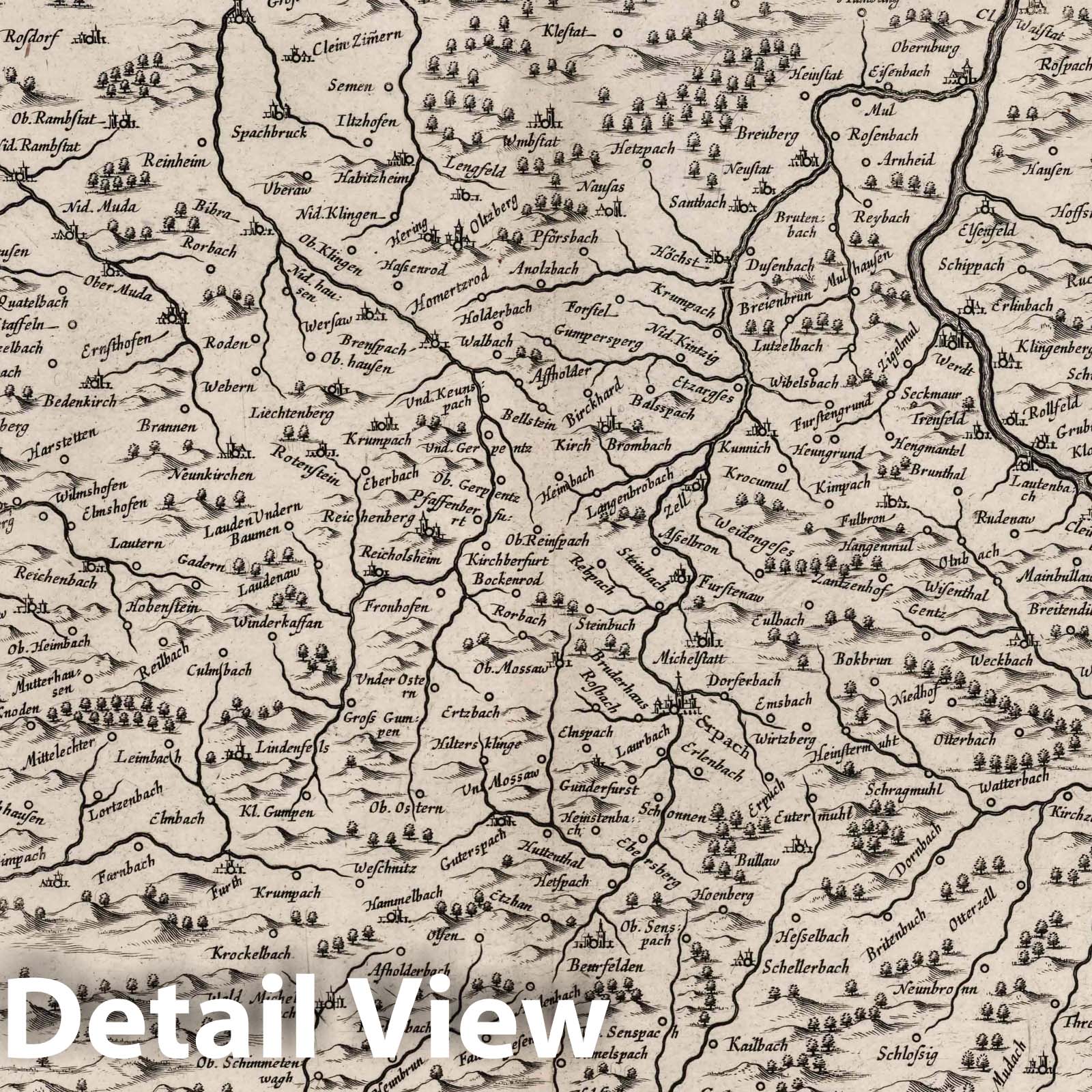 Erpach Comitatus (Darmstadt, Germany), 1630 - Historical Map Reproduction