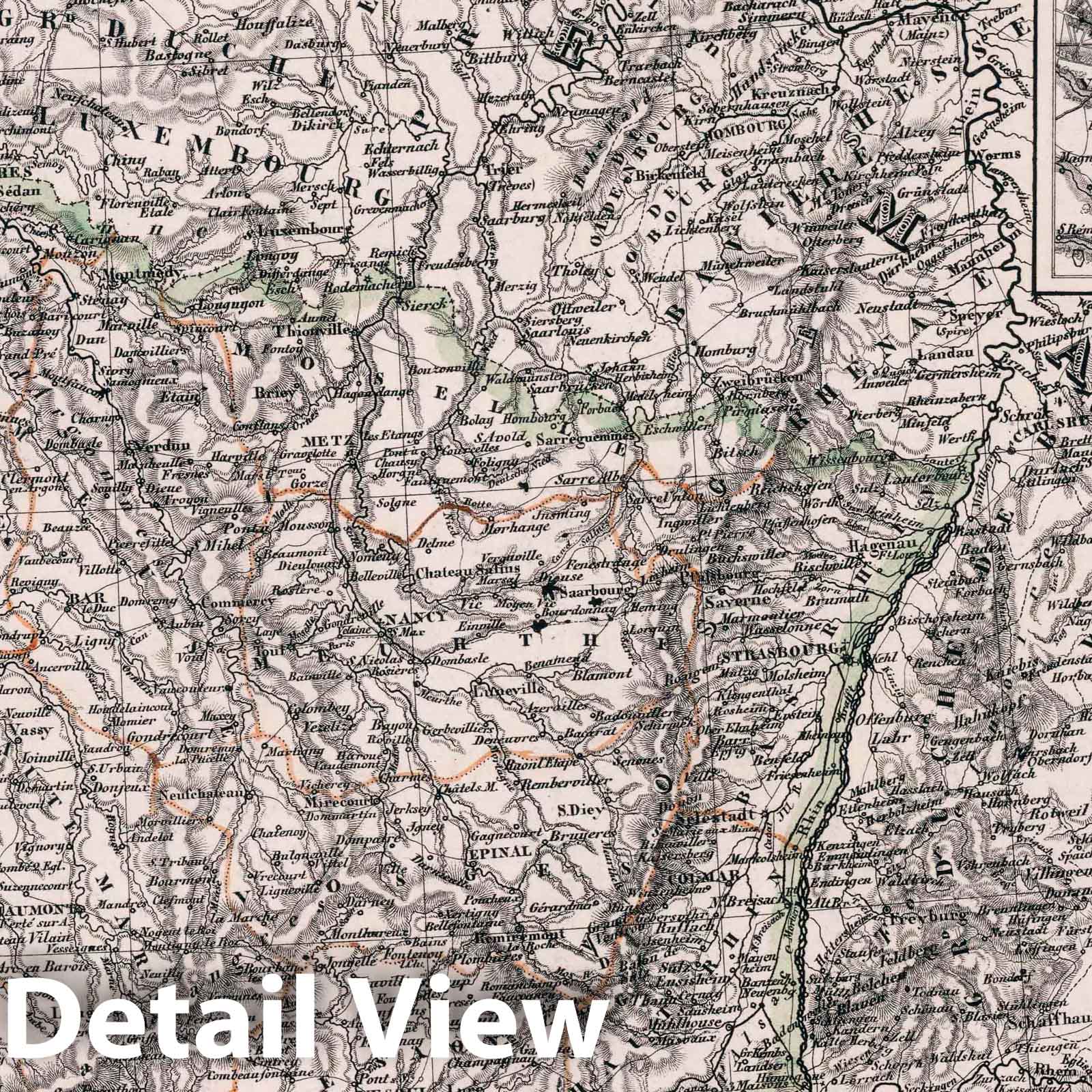 Northeastern France, 1834 - Historical Map Print