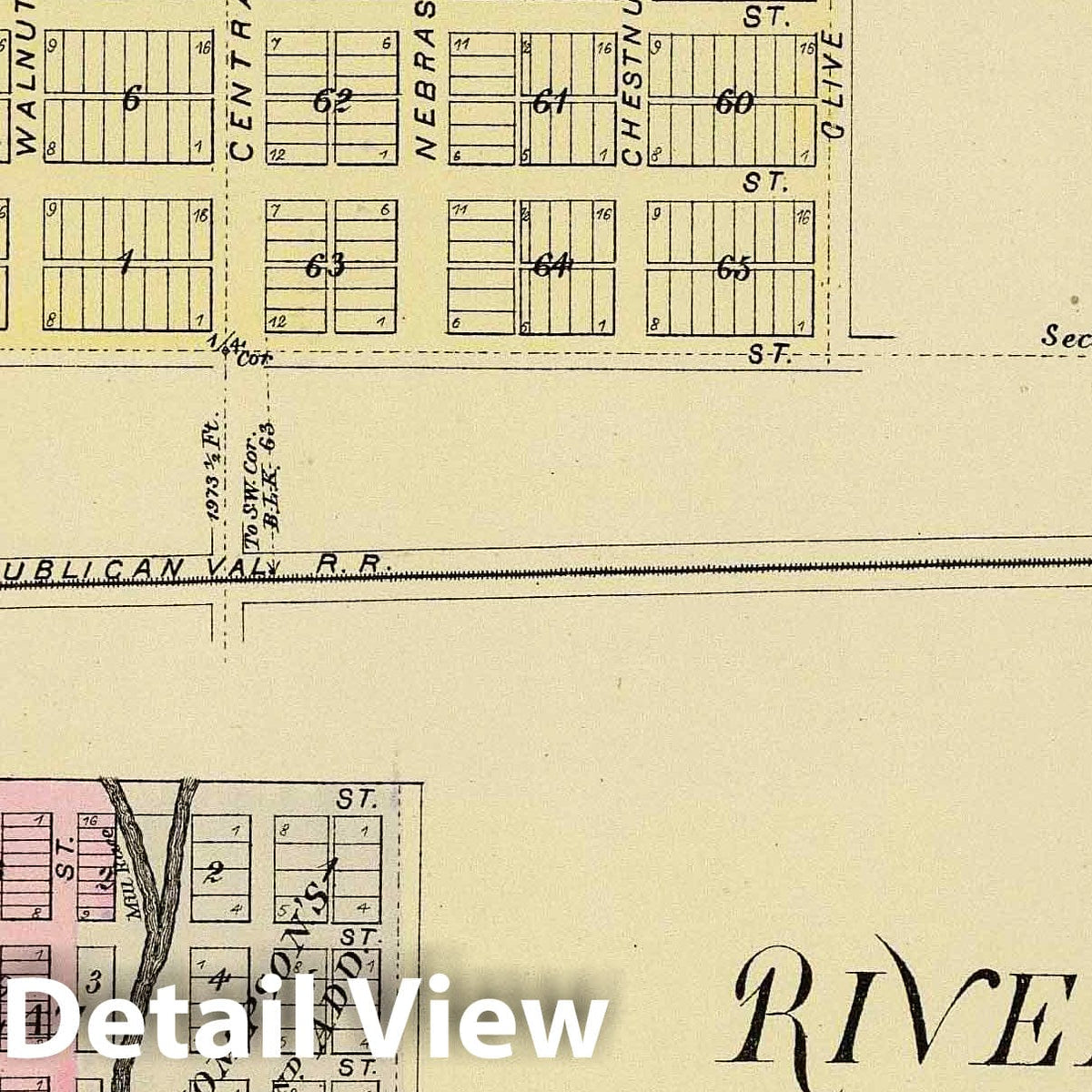 Bloomington and Riverton, Franklin County, Nebraska - Railroad Map, 1885