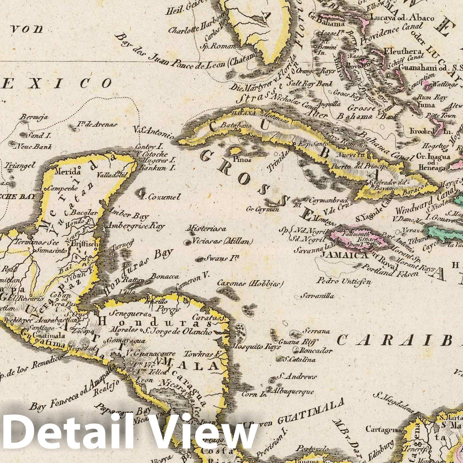 Central America and West Indies, 1822 - Historical Map Print